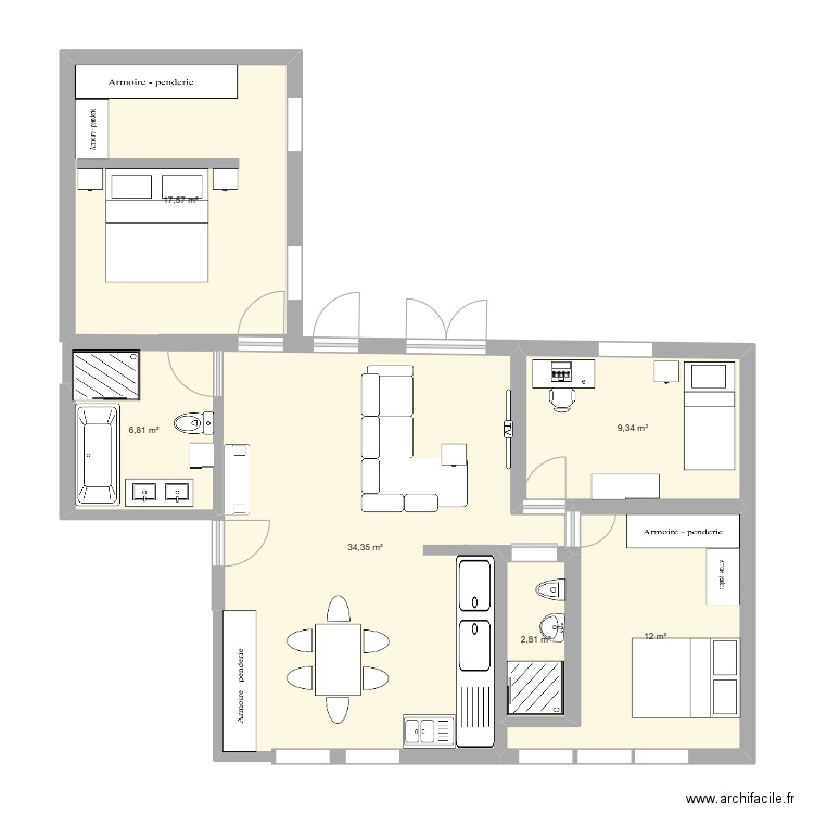 Maison RENOVATION PLAN B. Plan de 6 pièces et 83 m2