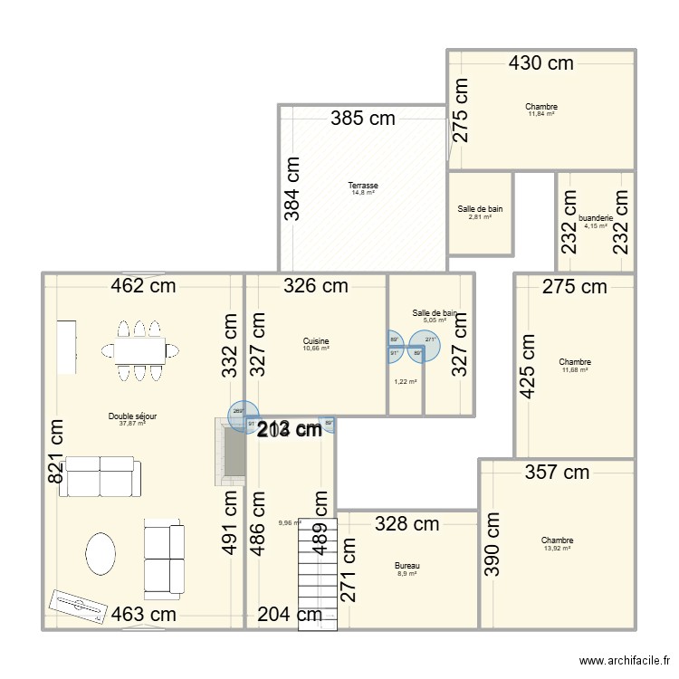 MAISON PANA. Plan de 12 pièces et 133 m2