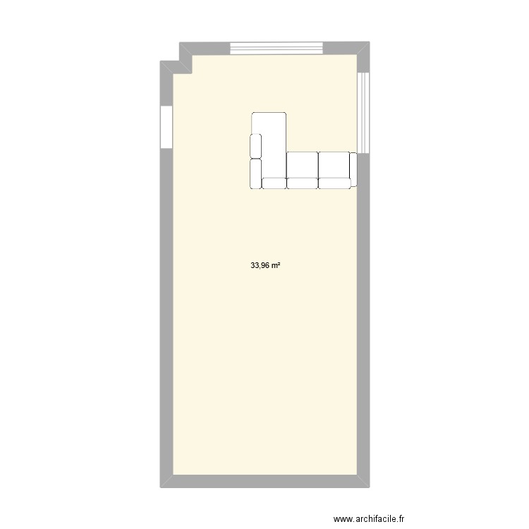 banc ytong. Plan de 1 pièce et 34 m2