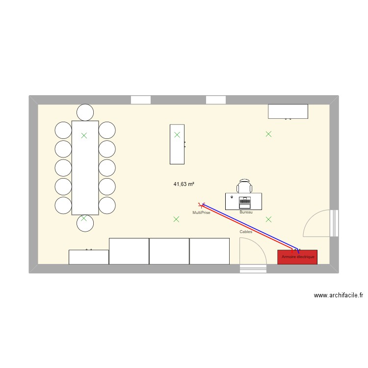 Schema architecturale TP. Plan de 1 pièce et 42 m2