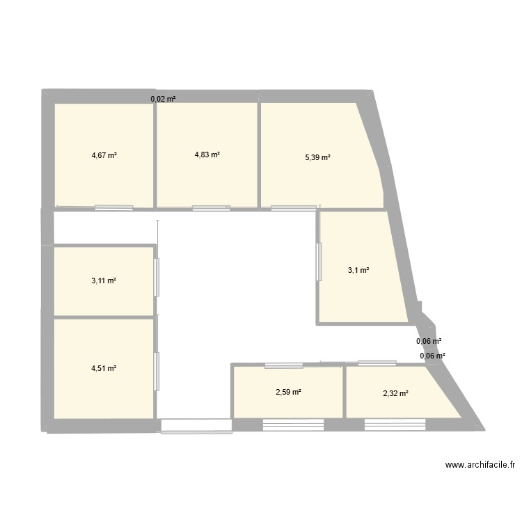 BOXS. Plan de 11 pièces et 31 m2