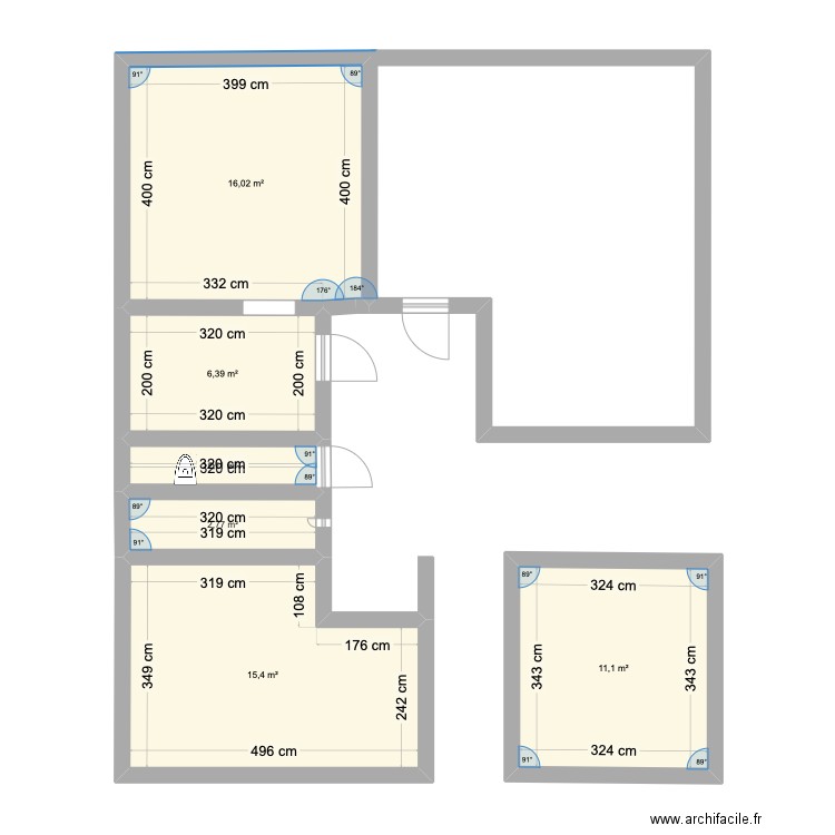 Mexy. Plan de 6 pièces et 54 m2