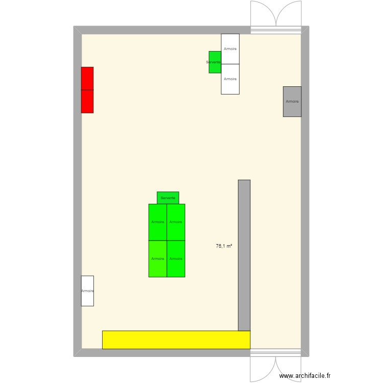 plan atelier. Plan de 1 pièce et 76 m2