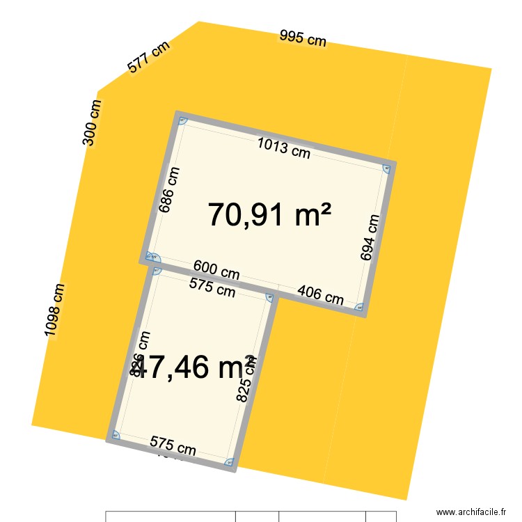 plan de masse. Plan de 2 pièces et 118 m2