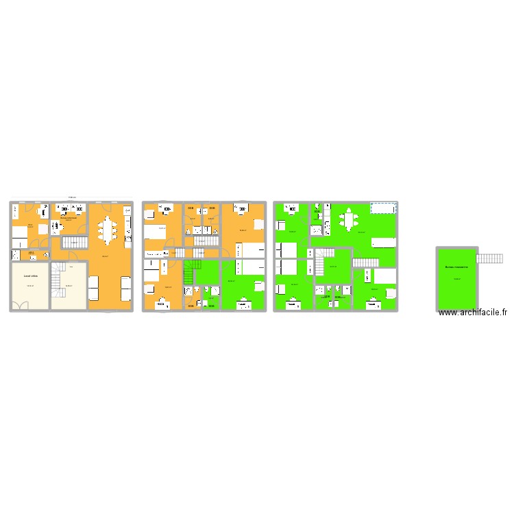 Hambursin 4. Plan de 26 pièces et 327 m2