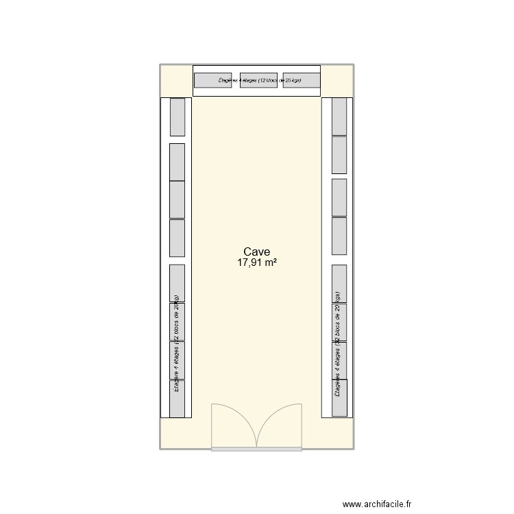 Serre6x3m. Plan de 1 pièce et 18 m2