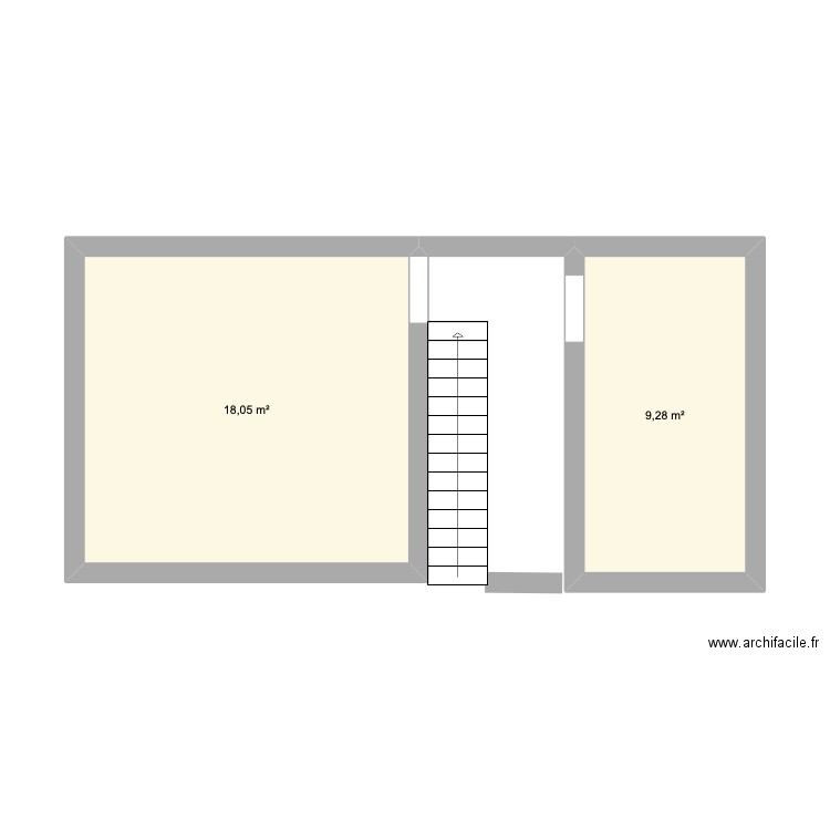 ETAGE 1. Plan de 2 pièces et 27 m2