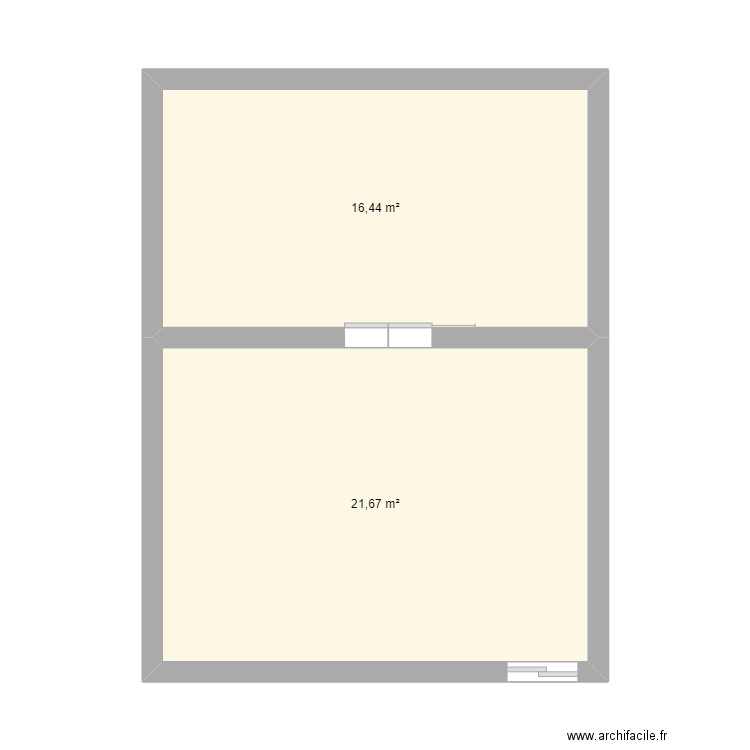 DKOR. Plan de 2 pièces et 38 m2