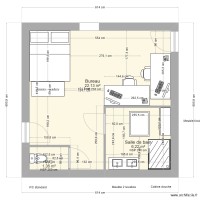 Plan bureau avec WC et salle d'eau