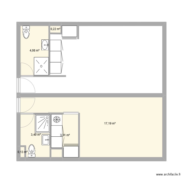 herve. Plan de 6 pièces et 28 m2