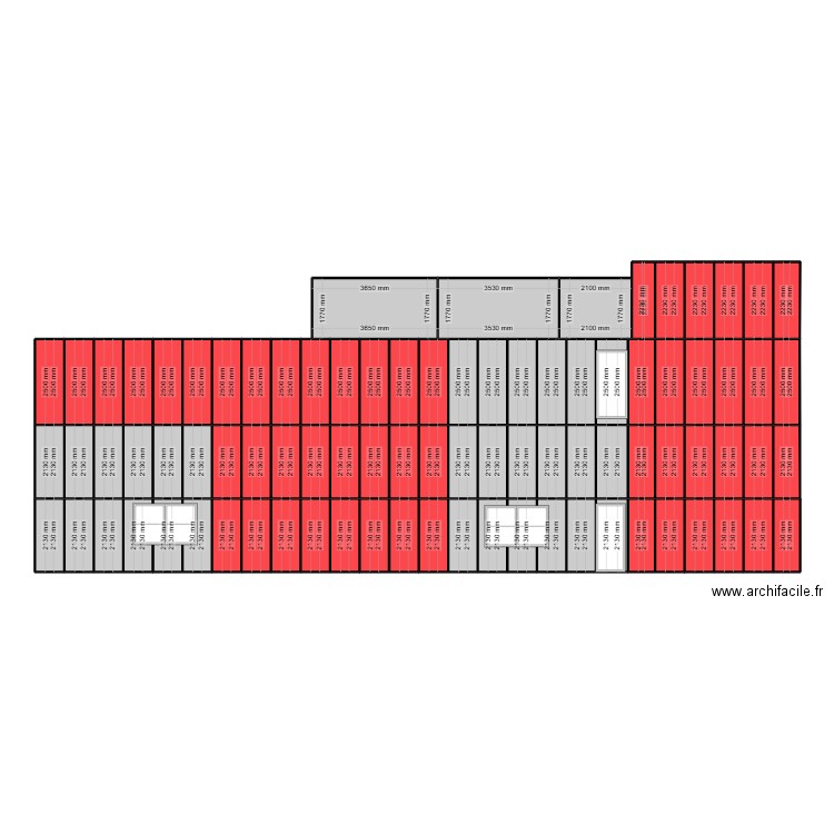 KFC façade 1. Plan de 87 pièces et 176 m2