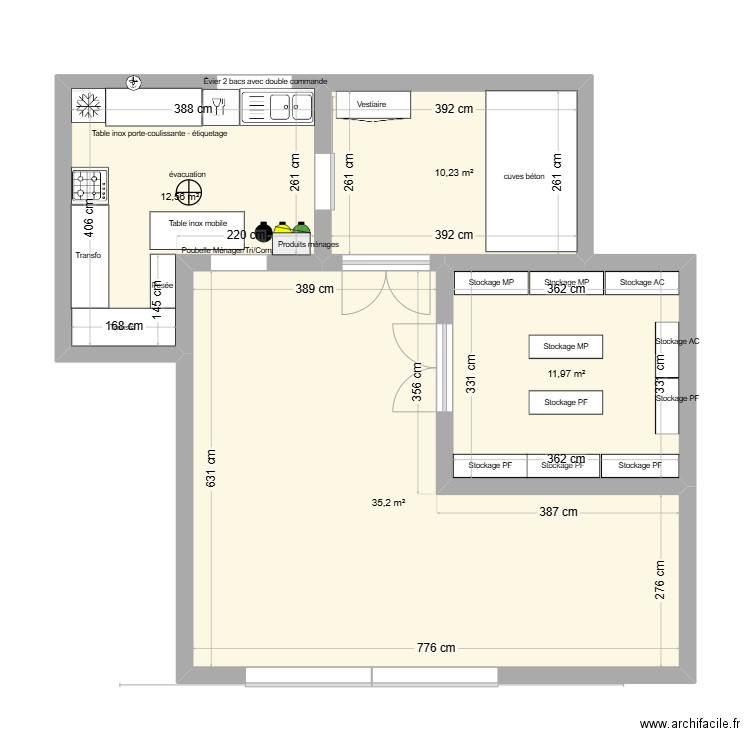 Labo PPAM2. Plan de 4 pièces et 70 m2