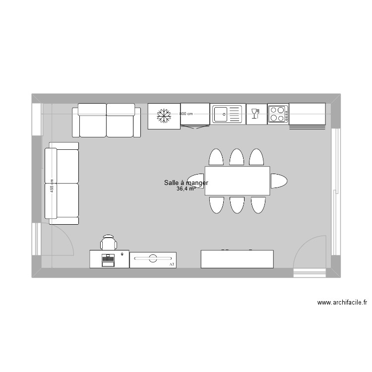 LIVING  2. Plan de 1 pièce et 36 m2