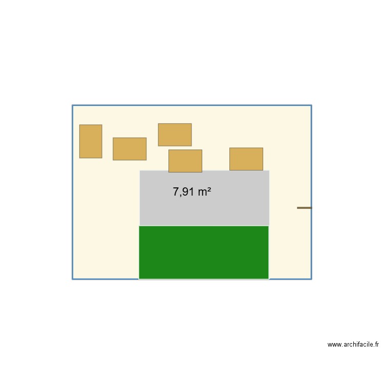 bbotheque. Plan de 1 pièce et 8 m2