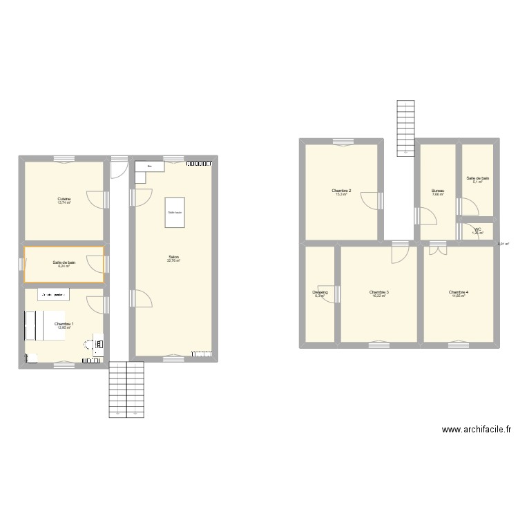 Maison 2025 aménagée. Plan de 12 pièces et 132 m2