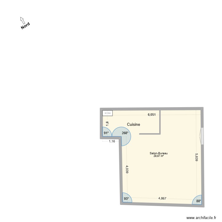 Appartement 2 Pl. Émile Souvestre. Plan de 1 pièce et 30 m2