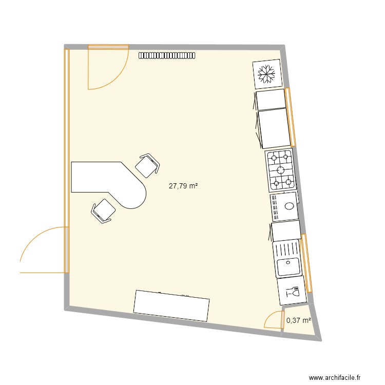 test 2. Plan de 2 pièces et 28 m2