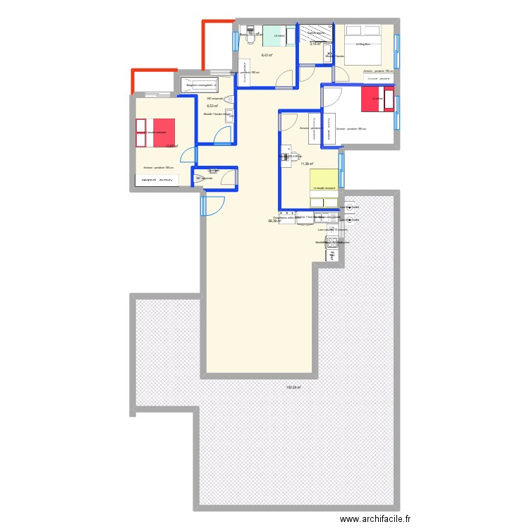 RAANANA3. Plan de 7 pièces et 213 m2