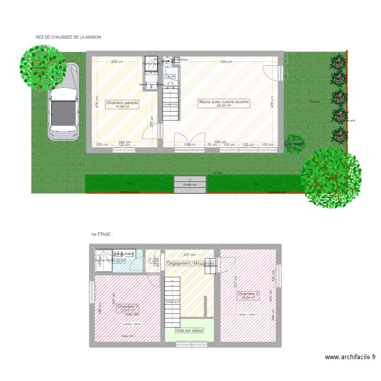 DEMI LUNE RDC. Plan de 10 pièces et 87 m2