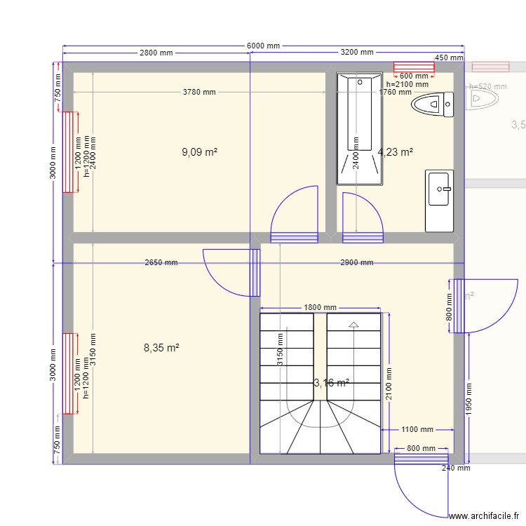 ЕБ 4. Plan de 11 pièces et 97 m2