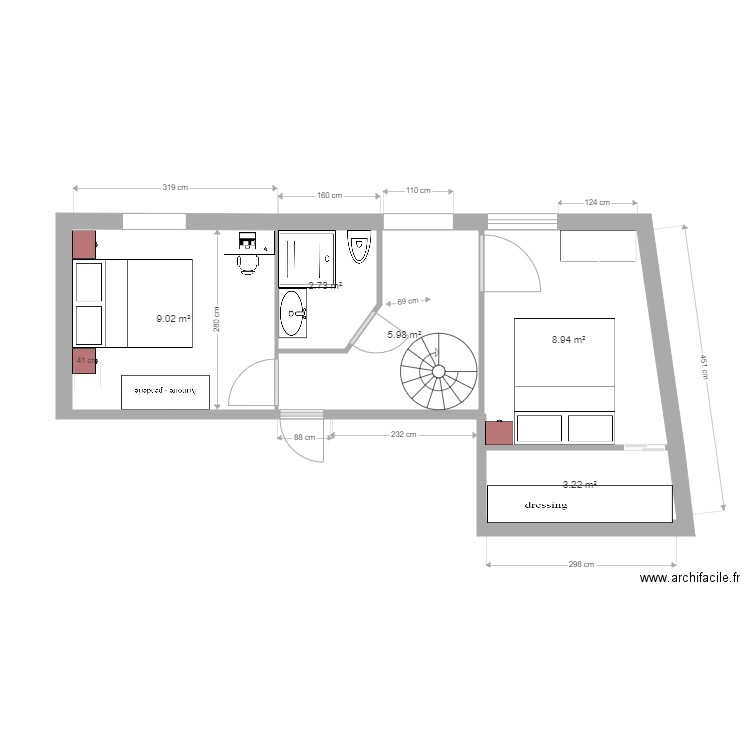 studio 1511. Plan de 5 pièces et 30 m2