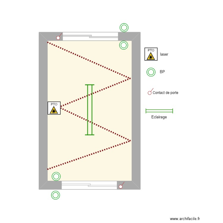 Plan sas. Plan de 1 pièce et 22 m2