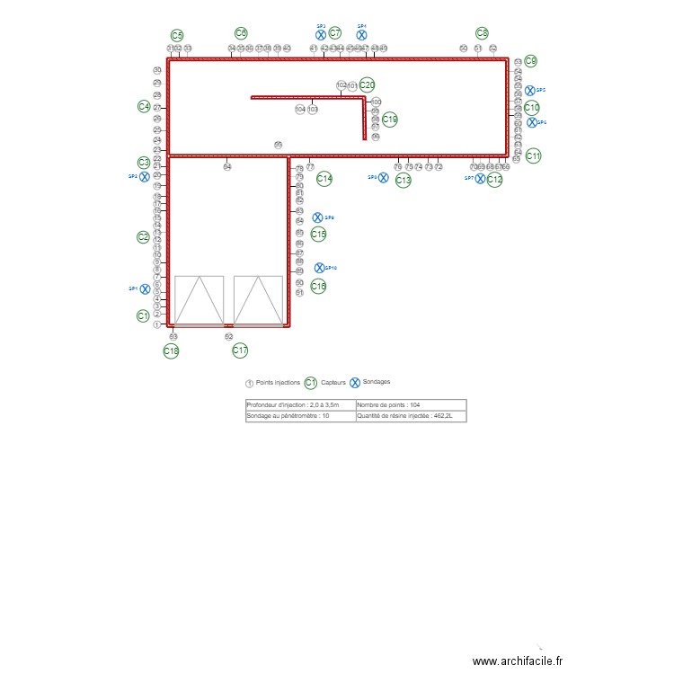 Sabbagh. Plan de 2 pièces et 88 m2