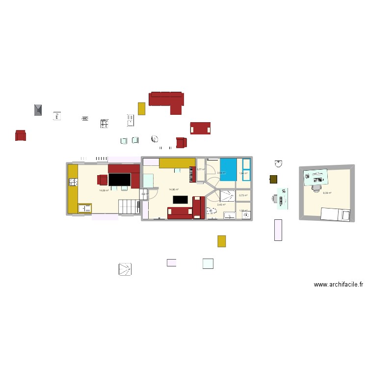 PLAN JOHANNA 9. Plan de 10 pièces et 51 m2