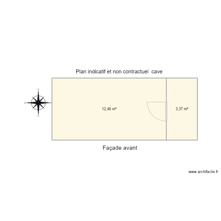 senzeilles cave. Plan de 2 pièces et 16 m2