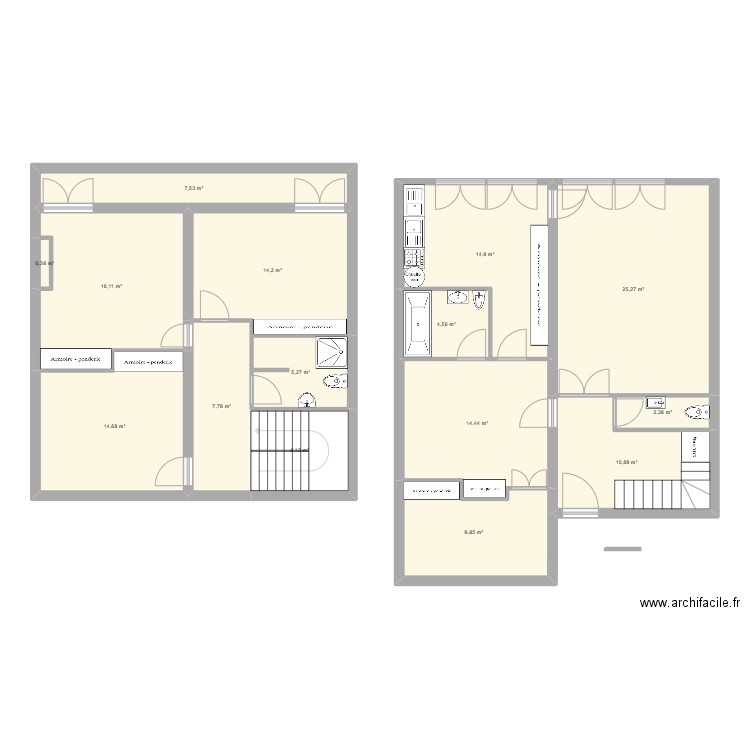 maison pessac. Plan de 15 pièces et 154 m2