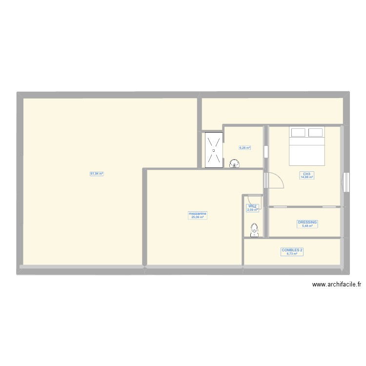 Noilhan 3 sans cote. Plan de 47 pièces et 261 m2