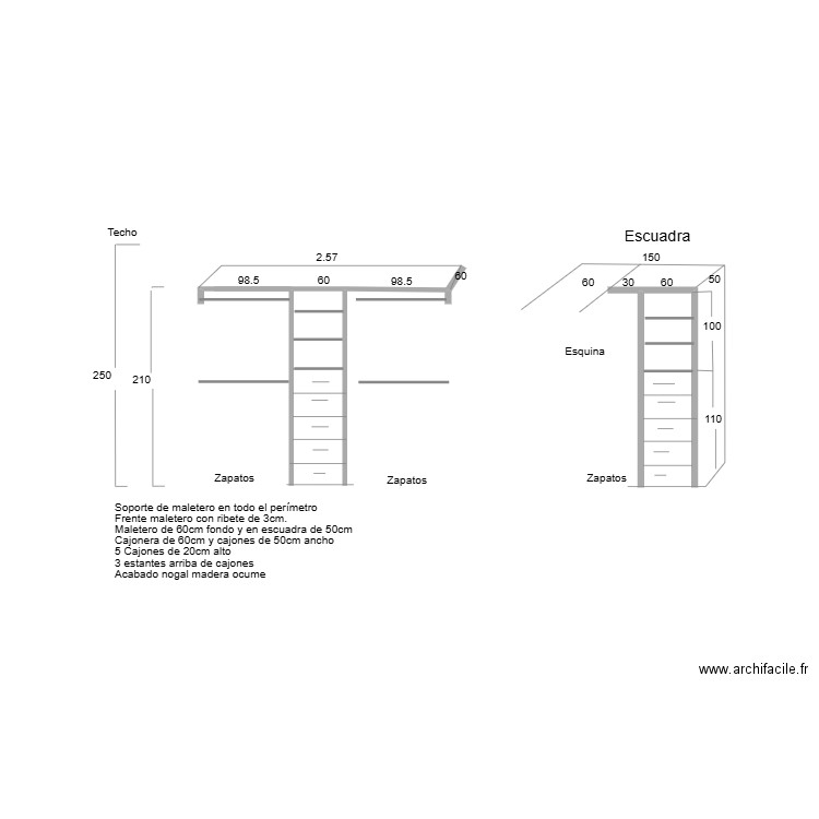 Vestidor 3. Plan de 0 pièce et 0 m2