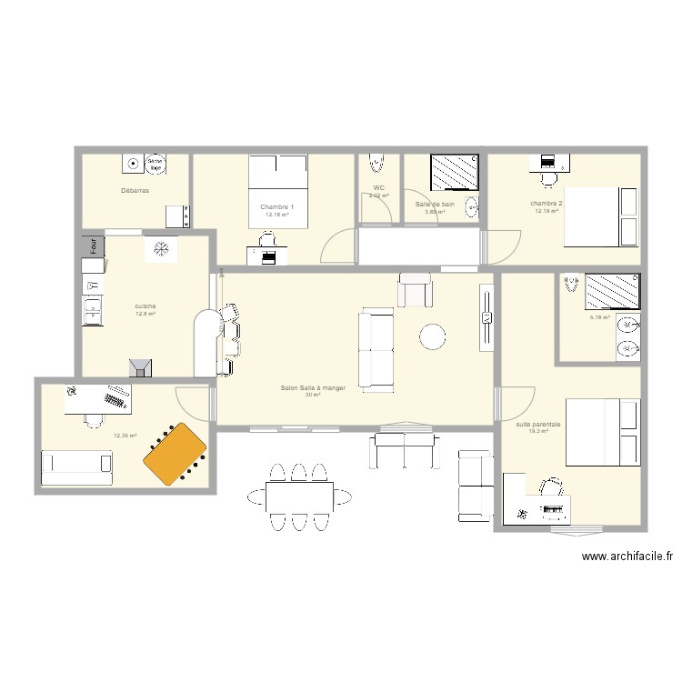 maison f5. Plan de 0 pièce et 0 m2