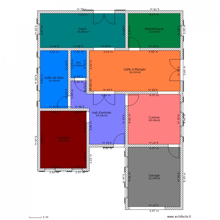 Maison 1 chambre (moins de 150 m2). Plan de 0 pièce et 0 m2