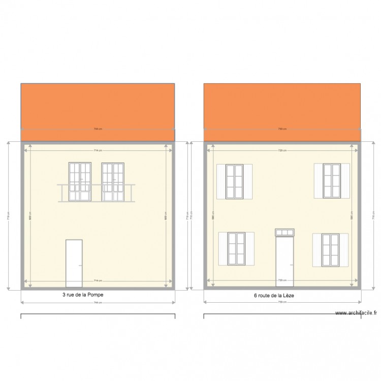 Façades Immeuble St jean De Verges initial. Plan de 0 pièce et 0 m2