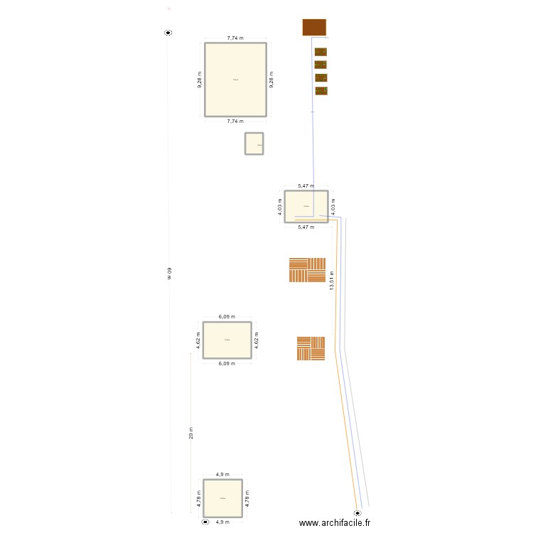 Plan terrain. Plan de 5 pièces et 147 m2