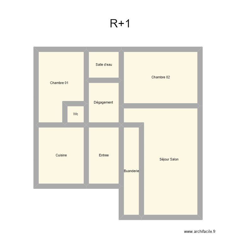 350602023. Plan de 9 pièces et 60 m2