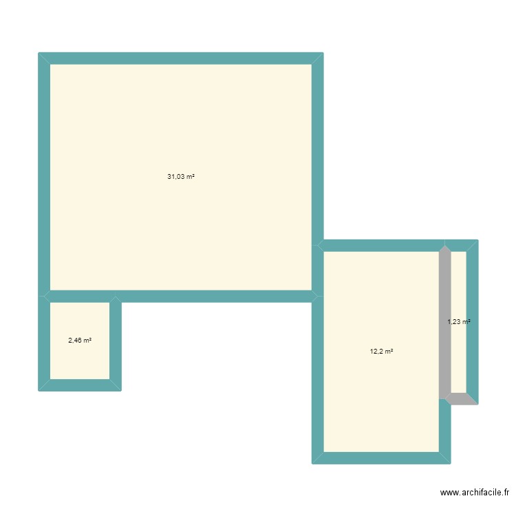 Appartement Guy. Plan de 4 pièces et 47 m2