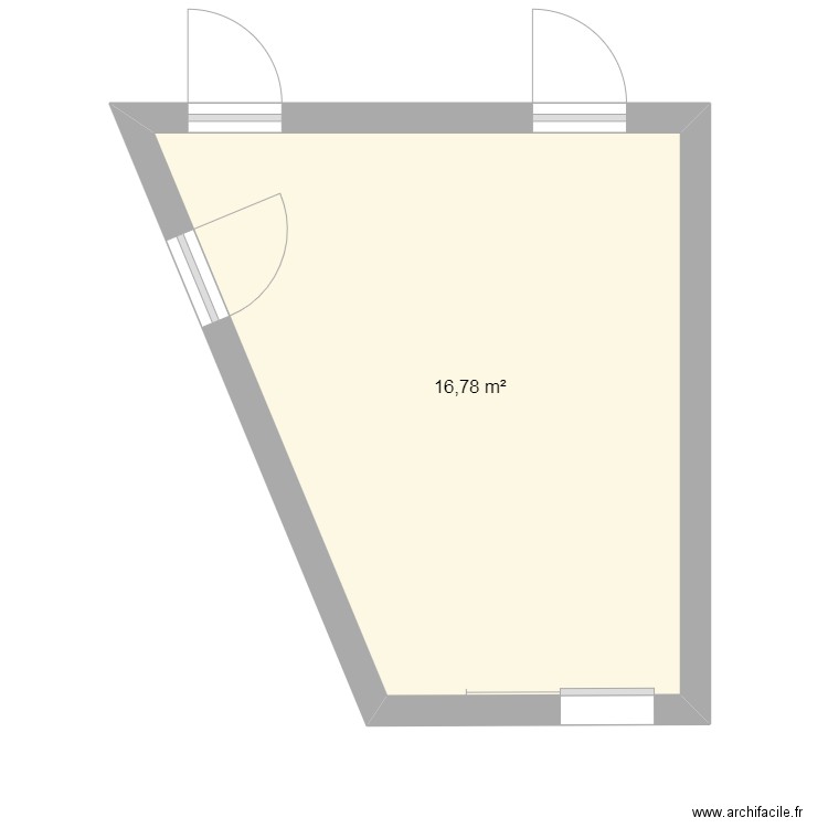 Hall d'entrée. Plan de 1 pièce et 17 m2