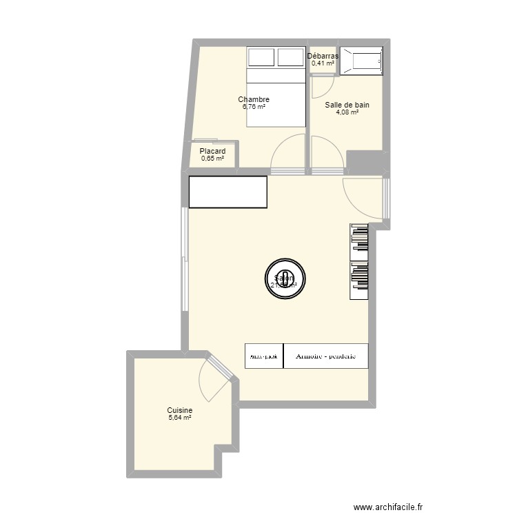 58A. Plan de 7 pièces et 39 m2