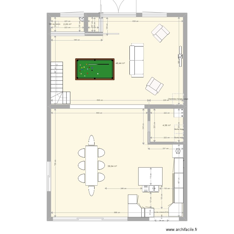 pruines. Plan de 0 pièce et 0 m2