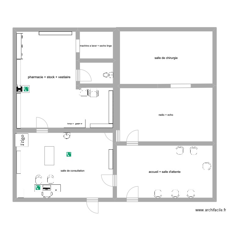 clinique Univet st lau. Plan de 6 pièces et 142 m2