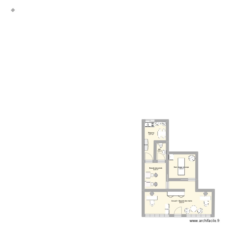 Plan institut dossier 2. Plan de 5 pièces et 44 m2