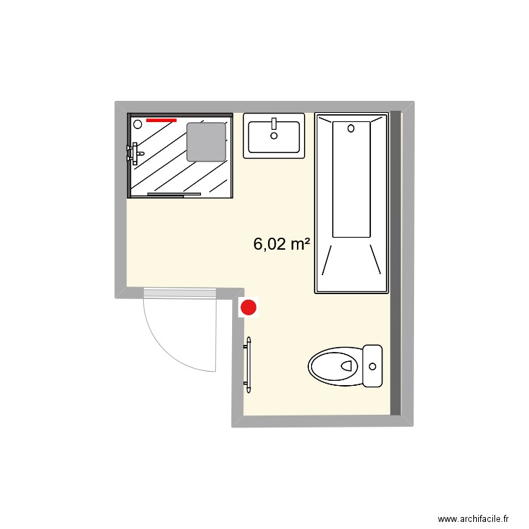 M. O. Plan de 1 pièce et 6 m2