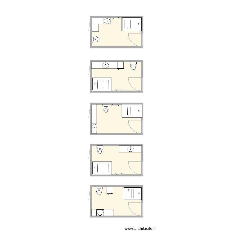 SDB 1. Plan de 5 pièces et 26 m2