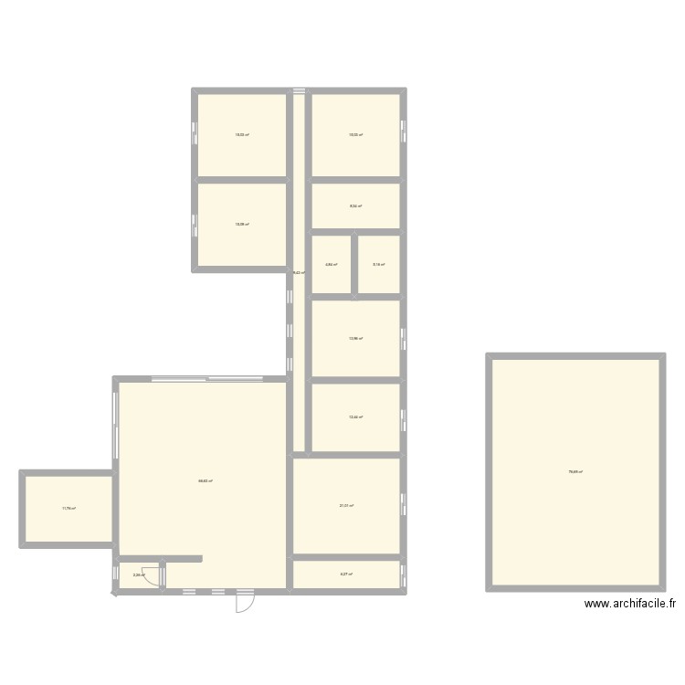 maison 1. Plan de 15 pièces et 284 m2