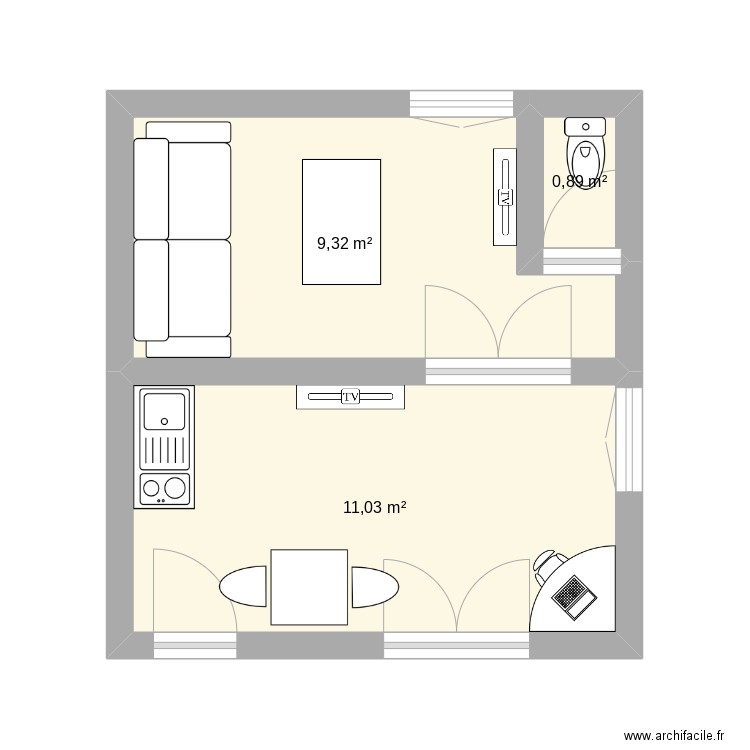 plan cabanon n°2. Plan de 0 pièce et 0 m2