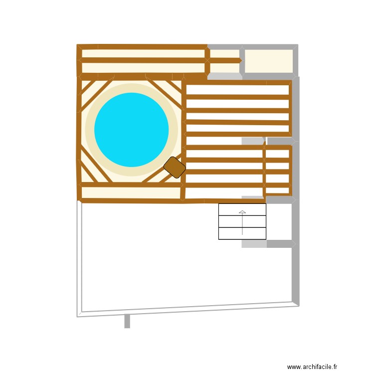 Plan de base 3eme terrasse. Plan de 9 pièces et 7 m2