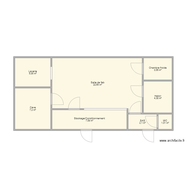 Plan de from grange. Plan de 8 pièces et 53 m2