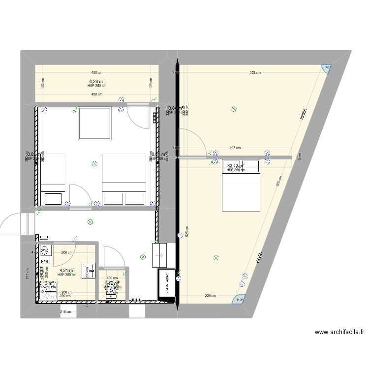 toulaud18. Plan de 8 pièces et 45 m2